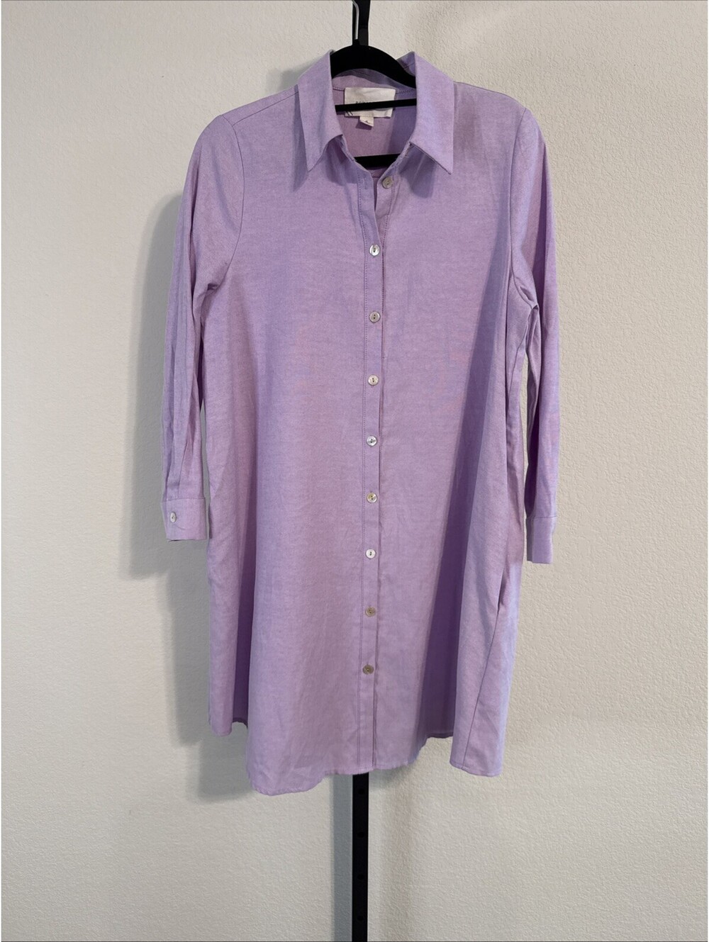 Tuckernuck Pomander Place Button Up Shirt Dress Cottage Lilac Purple SM